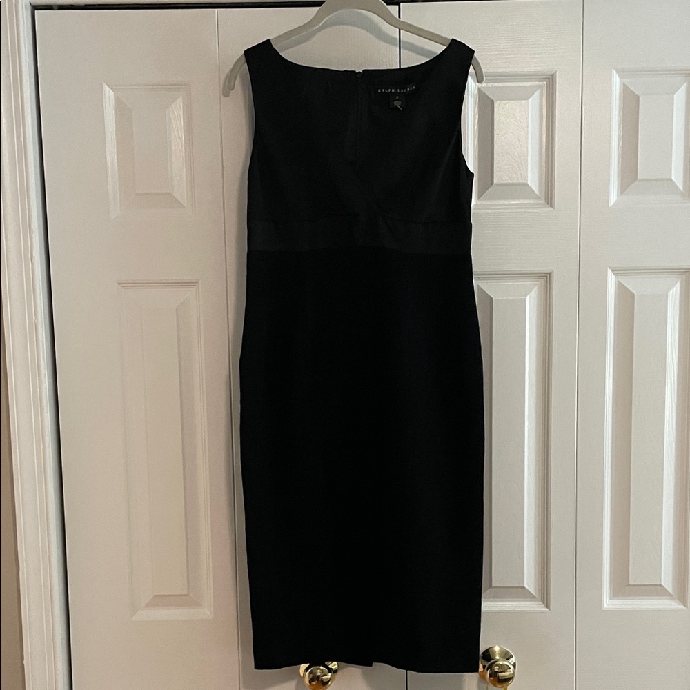 Ralph Lauren Elegant Black wool and satin Dress